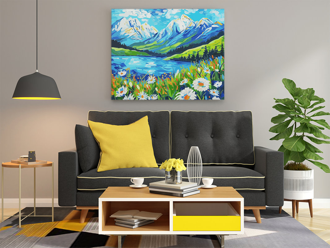 Alpine Meadow Serenity Paint by Numbers Kit - Image 2