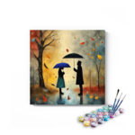 Lovers Under Umbrella: Autumn Romance Paint by Numbers Kit
