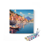 Colorful Coastal Village Paint by Numbers Kit