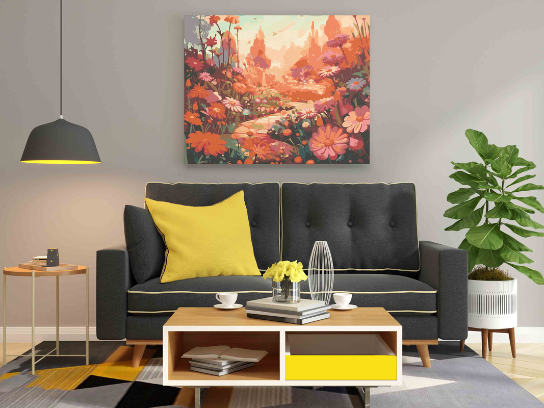 Captivating Floral Pathway Paint by Number Kit - Image 2