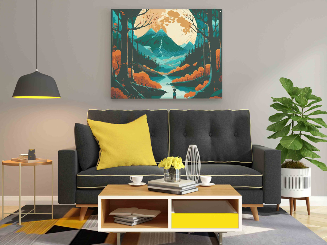 Enchanted Moonlit Landscape Paint by Number Kit - Image 2