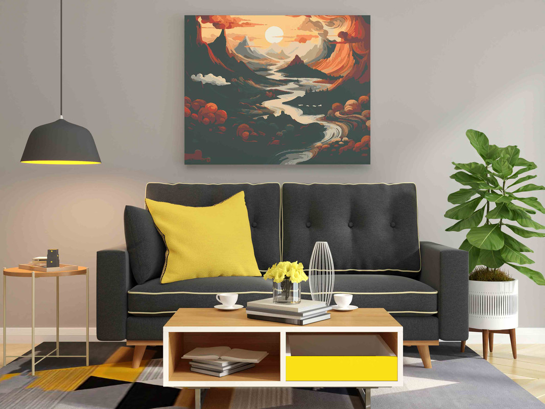 Captivating Sunset Landscape Paint by Number Kit - Image 2