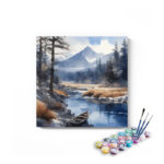 Serene Mountain Landscape Paint by Number Kit for Beginners