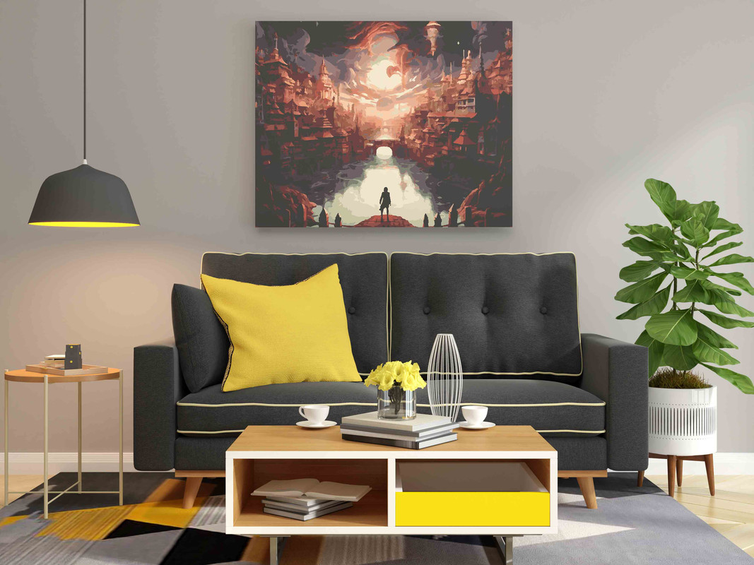 Enchanting Cityscape: A Mystical Paint by Number Adventure - Image 2