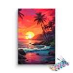 Tropical Sunset Ocean Escape Paint by Number Kit