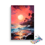 Captivating Sunset Beach Scene Paint by Number Kit