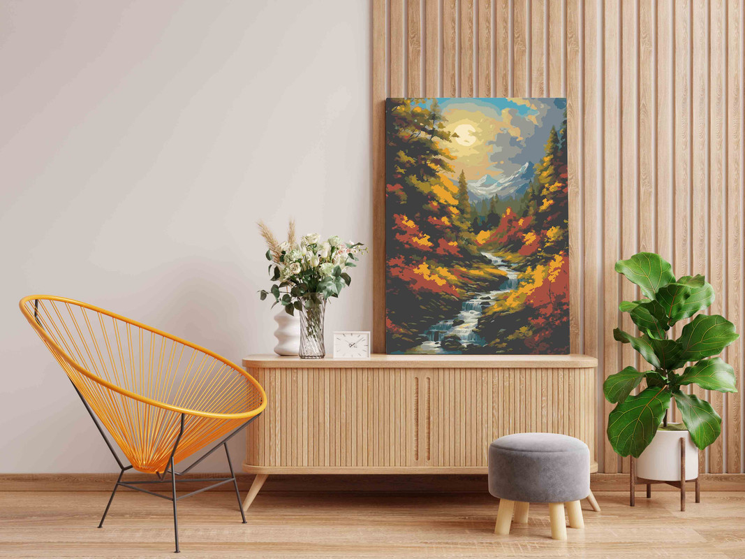 Captivating Autumn Landscape Paint by Numbers Kit - Image 2