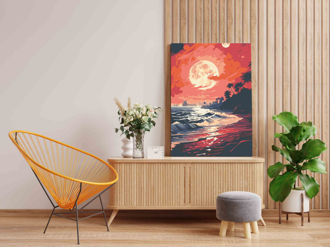 Enchanting Moonlit Beach Paint by Number - Image 2