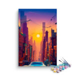 Urban Sunset Dreamscape Paint by Number Kit