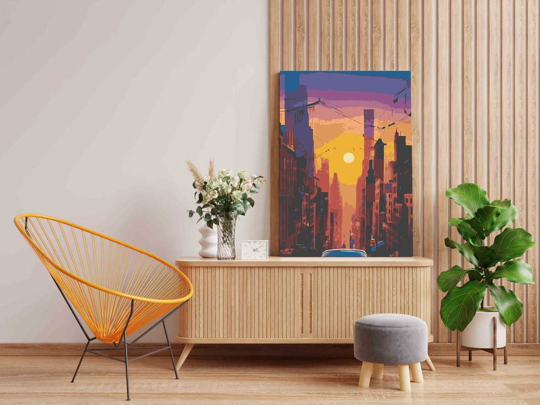 Urban Sunset Dreamscape Paint by Number Kit - Image 2