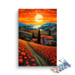 Vibrant Sunset Blossom Landscape Paint by Number Set