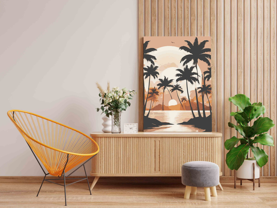 Tropical Sunset Serenity Paint by Number Kit - Image 2