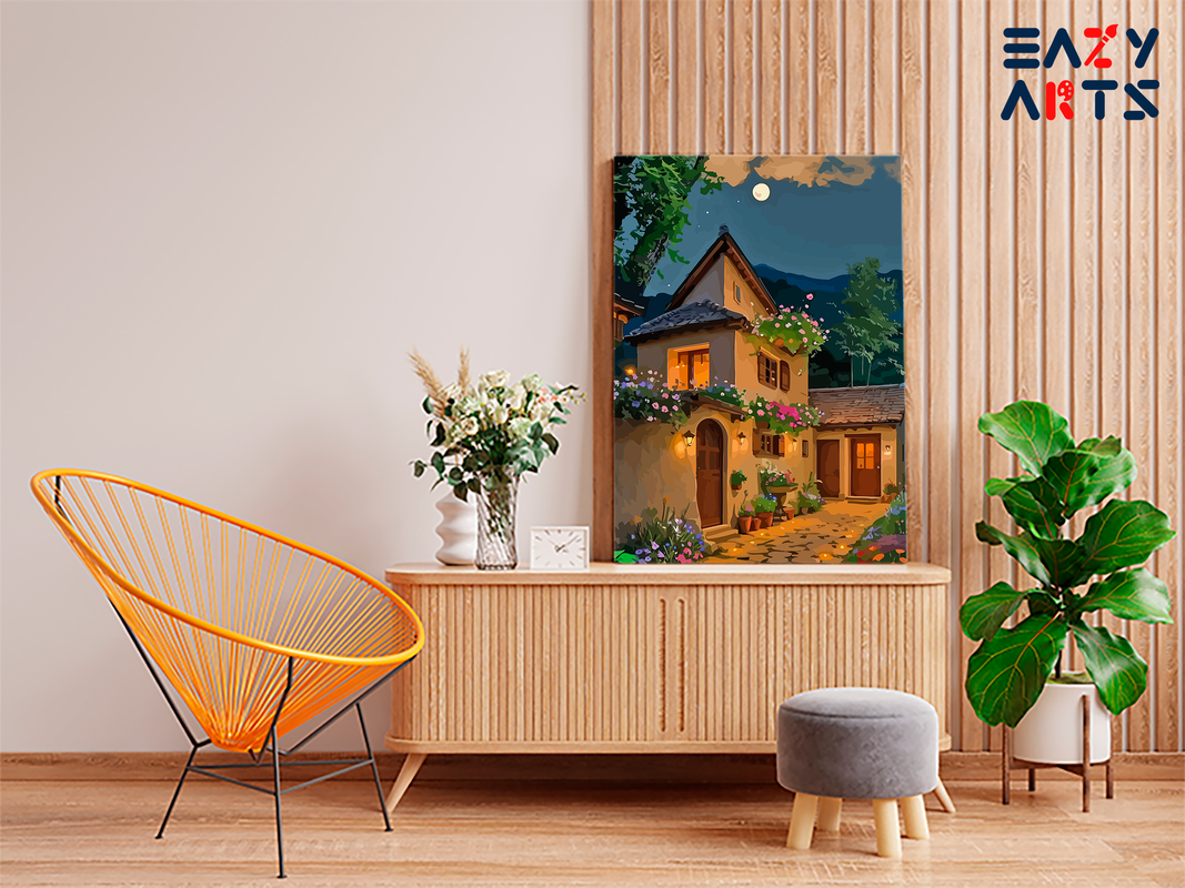 Moonlit Garden Cottage Paint by Numbers Kit