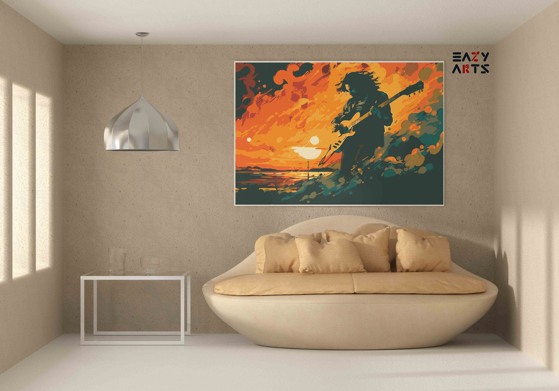 Rocking the Sunset: Paint by Number Art for Beginners - Image 2