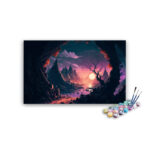 Enchanting Sunset Cave Landscape Paint by Number Kit
