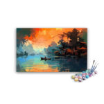 Tranquil Waters: A Serene Sunset Paint by Number Kit