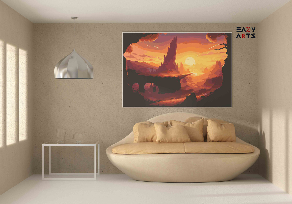 Serene Sunset: Paint by Number Landscape Adventure - Image 2