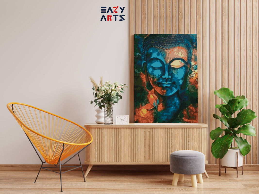 Lord Buddha Abstract Paint By Numbers kit - Image 2