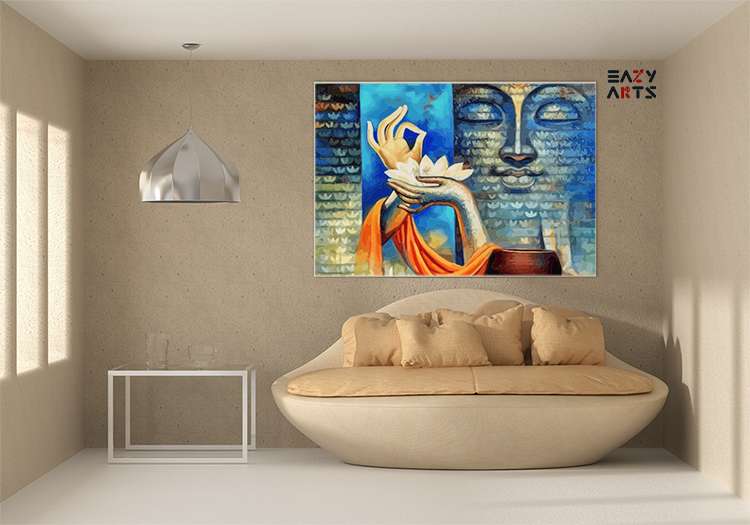 Enlightened Peace: Buddha with Lotus Paint by Numbers Kit - Image 2