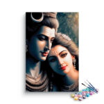Lord Shiva and Goddess Parvati Paint by Numbers Kit