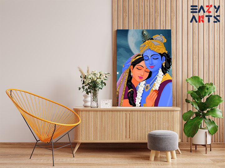 Eternal Love: Radha Krishna Embrace Paint by Numbers Kit - Image 2