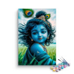 Divine Bliss: Baby Krishna in the Fields Paint by Numbers Kit