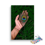 Graceful Feather: Krishna’s Peacock Feather in Hand Paint by Numbers Kit