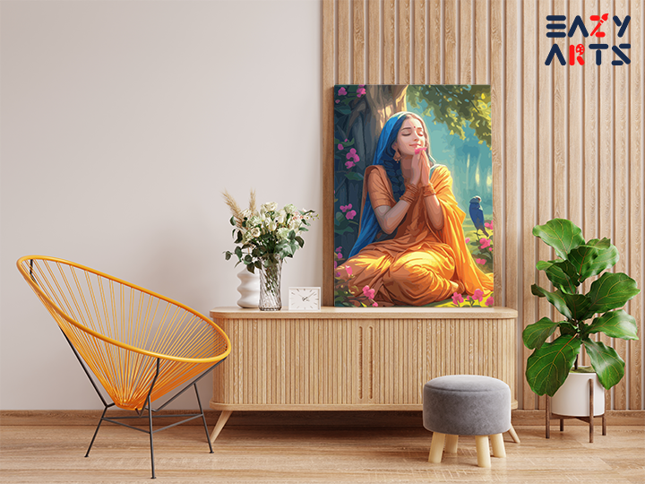 Divine Serenity: Sita in Contemplation Under the Tree Paint by Numbers Kit - Image 2