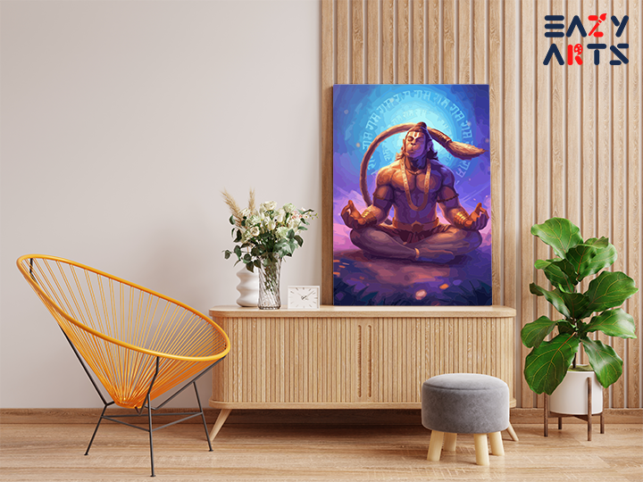 Divine Meditation: Lord Hanuman in Deep Contemplation Paint by Numbers Kit - Image 2