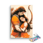 Eternal Love: Rama and Sita Divine Embrace Paint by Numbers Kit