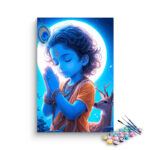 Moonlit Devotion: Baby Krishna in Prayer Paint by Numbers Kit