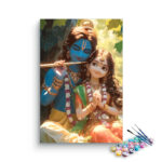 Blissful Melody: Krishna and Radha in Divine Harmony Paint by Numbers Kit