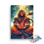 Divine Strength: Lord Hanuman in Meditation Paint by Numbers Kit