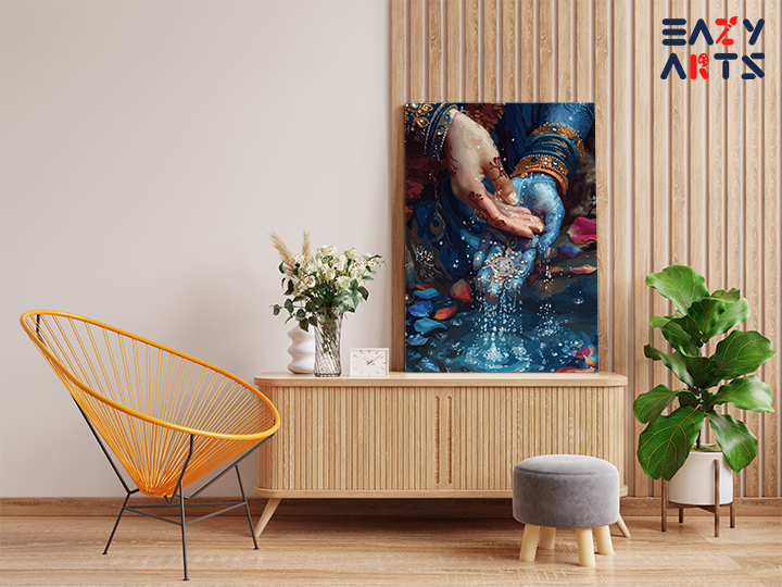 Sacred Blessings: Krishnaβs Hands Paint by Numbers Kit - Image 2