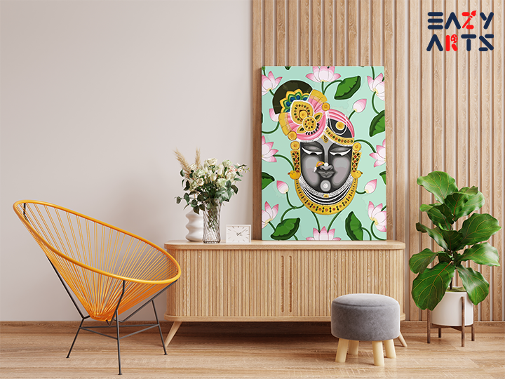 Divine Serenity: Shrinathji Lotus Paint by Numbers Kit - Image 2