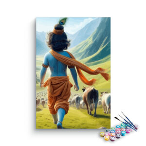 Pastoral Bliss: Krishna Leading the Herd Paint by Numbers Kit