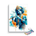 Divine Melody: Krishna Playing the Flute Painting Paint by Numbers Kit
