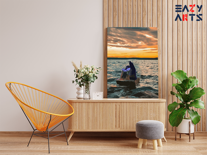 Shiva and Parvati at Dusk Paint by Numbers Kit - Image 2