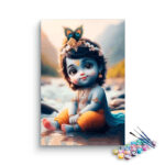 Charming Krishna: Baby Krishna by the River Paint by Numbers Kit