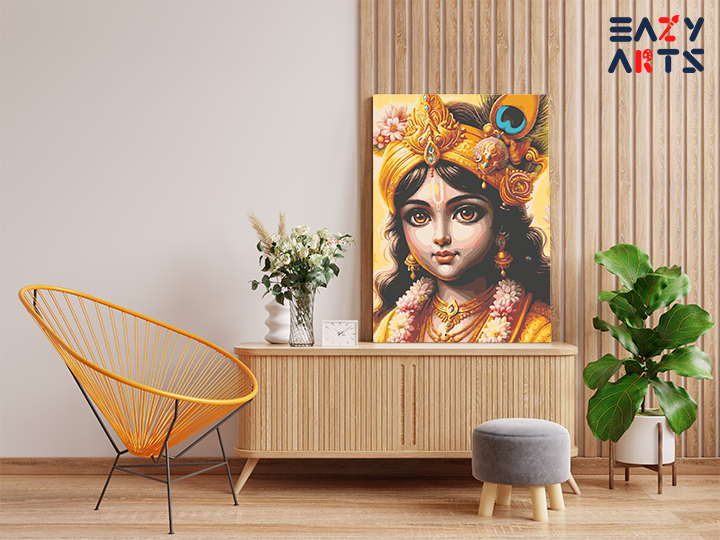 Golden Grace: Krishna in Radiance Paint by Numbers Kit - Image 2