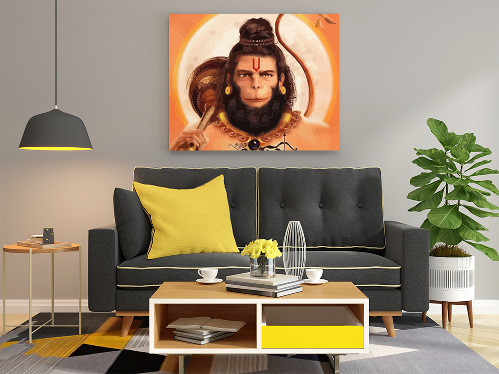 Valor and Devotion: Lord Hanuman Paint by Numbers Kit - Image 2