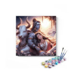 Serenity in Devotion: Shiva and Parvati Paint by Numbers Kit