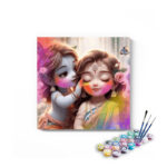 Krishna and Radha's Playful Moments: Holi Celebration Paint by Numbers Kit