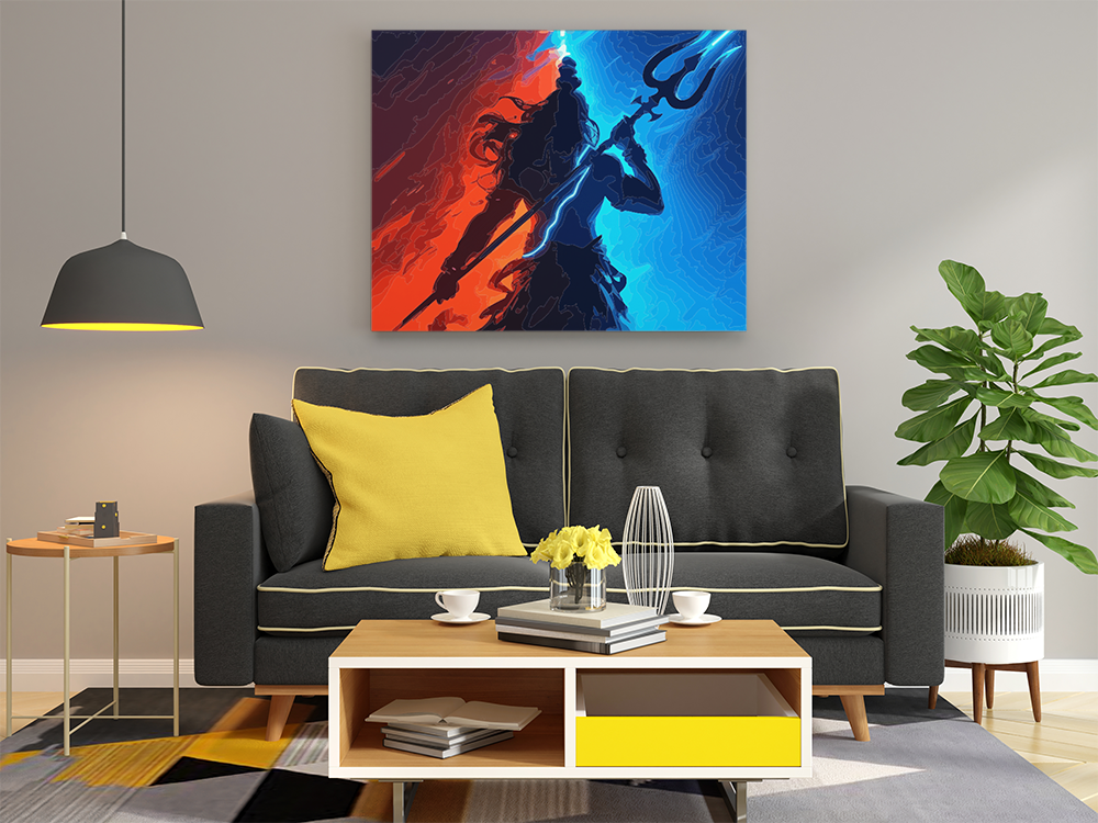 Mahadev's Cosmic Trident Paint by Numbers Kit - Image 2