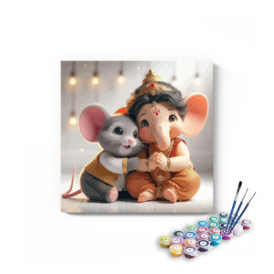 Adorable Baby Ganesha with Mooshak Paint by Numbers Kit