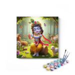 Flute-Playing Krishna in Vrindavan Paint by Numbers Kit