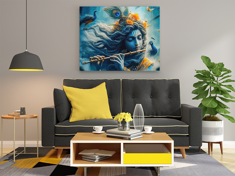 Mystical Krishna with Flute Paint by Numbers Kit - Image 2