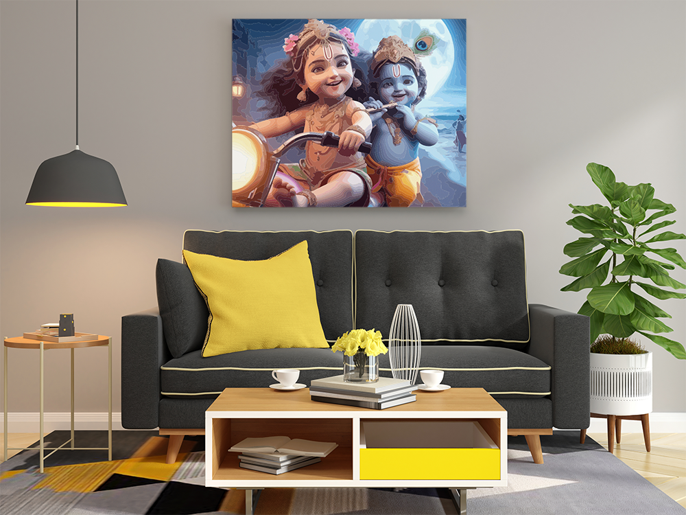 Balaram and Krishna: Joyful Adventure Paint by Numbers Kit - Image 2