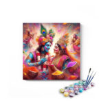Vibrant Holi Celebration: Krishna and Radha Paint by Numbers Kit