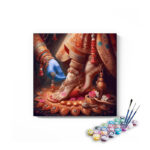 Divine Adoration: Krishna Adorning Radha's Feet Paint by Numbers Kit